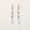 imageSWEETV Cubic Zirconia Pearl Drop Wedding Earrings for Brides Ivory Bridal Pearl Earrings for Bridesmaid Jewelry Gift09Style 9