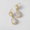 imageSWEETV Cubic Zirconia Teardrop Bridal Earrings Rhinestone Dangle Earrings for Wedding Prom AnniversaryGold
