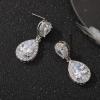 imageSWEETV Cubic Zirconia Teardrop Bridal Earrings Rhinestone Dangle Earrings for Wedding Prom AnniversaryStyle1Clear