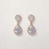 imageSWEETV Cubic Zirconia Teardrop Bridal Earrings Rhinestone Dangle Earrings for Wedding Prom AnniversaryStyle1Rose Gold