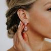 imageSWEETV Cubic Zirconia Teardrop Bridal Earrings Rhinestone Dangle Earrings for Wedding Prom AnniversaryStyle1Rose Gold