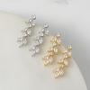 imageSWEETV Cubic Zirconia Wedding Earrings for Brides Bridesmaids Elegant Marquise Bridal Dangling Earrings Crystal Drop earrings for Women Jewelry GiftsGold