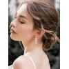 imageSWEETV Cubic Zirconia Wedding Earrings for Brides Bridesmaids Elegant Marquise Bridal Dangling Earrings Crystal Drop earrings for Women Jewelry GiftsSilverPearl