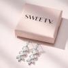 imageSWEETV Cubic Zirconia Wedding Earrings for Brides Bridesmaids Elegant Marquise Bridal Dangling Earrings Crystal Drop earrings for Women Jewelry GiftsSilverPearl