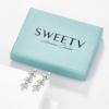 imageSWEETV Cubic Zirconia Wedding Earrings for Brides Bridesmaids Elegant Marquise Bridal Dangling Earrings Crystal Drop earrings for Women Jewelry GiftsSilver