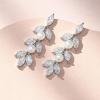imageSWEETV Cubic Zirconia Wedding Earrings for Brides Bridesmaids Elegant Marquise Bridal Dangling Earrings Crystal Drop earrings for Women Jewelry GiftsSilverPearl