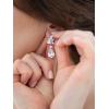 imageSWEETV Elegant Bridal Wedding Earrings for Brides Bridesmaids Cubic Zirconia Teardrop Dangle Earrings for Women Formal JewelryRose Gold