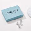 imageSWEETV Elegant Bridal Wedding Earrings for Brides Bridesmaids Cubic Zirconia Teardrop Dangle Earrings for Women Formal JewelrySilver