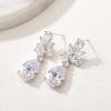 imageSWEETV Elegant Bridal Wedding Earrings for Brides Bridesmaids Cubic Zirconia Teardrop Dangle Earrings for Women Formal JewelrySilver