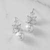 imageSWEETV Elegant Bridal Wedding Earrings for Brides Bridesmaids Cubic Zirconia Teardrop Dangle Earrings for Women Formal JewelrySilverPearl