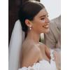 imageSWEETV Elegant Bridal Wedding Earrings for Brides Bridesmaids Cubic Zirconia Teardrop Dangle Earrings for Women Formal JewelrySilverPearl