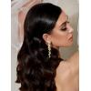 imageSWEETV Long Rhinestone Dangle Earrings for Women Wedding Bridal Earrings for Brides Crystal Chandelier Drop Earrings for Prom or PageantClearGold Tone