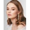 imageSWEETV Long Rhinestone Dangle Earrings for Women Wedding Bridal Earrings for Brides Crystal Chandelier Drop Earrings for Prom or PageantClearGold Tone