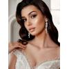 imageSWEETV Long Rhinestone Dangle Earrings for Women Wedding Bridal Earrings for Brides Crystal Chandelier Drop Earrings for Prom or PageantClearSilver Tone