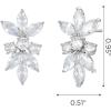 imageSWEETV Marquise Cubic Zirconia Wedding Bridal Stud Earrings for Brides Bridesmaids Crystal Pearl Rhinestone Stud Earrings for Women Prom Party Jewelry GiftsSilverCubic Zirconia