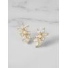 imageSWEETV Marquise Cubic Zirconia Wedding Bridal Stud Earrings for Brides Bridesmaids Crystal Pearl Rhinestone Stud Earrings for Women Prom Party Jewelry GiftsGold