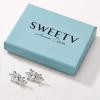 imageSWEETV Marquise Cubic Zirconia Wedding Bridal Stud Earrings for Brides Bridesmaids Crystal Pearl Rhinestone Stud Earrings for Women Prom Party Jewelry GiftsSilver