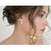 imageSWEETV Marquise Cubic Zirconia Wedding Bridal Stud Earrings for Brides Bridesmaids Crystal Pearl Rhinestone Stud Earrings for Women Prom Party Jewelry GiftsSilver