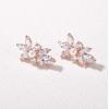 imageSWEETV Marquise Cubic Zirconia Wedding Bridal Stud Earrings for Brides Bridesmaids Crystal Pearl Rhinestone Stud Earrings for Women Prom Party Jewelry GiftsRose Gold