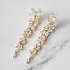 imageSWEETV Marquise Cubic Zirconia Wedding Earrings for Women Brides Crystal Chandelier Bridal Drop Earrings for Prom PageantGold