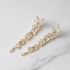 imageSWEETV Marquise Cubic Zirconia Wedding Earrings for Women Brides Crystal Chandelier Bridal Drop Earrings for Prom PageantGold