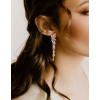 imageSWEETV Marquise Cubic Zirconia Wedding Earrings for Women Brides Crystal Chandelier Bridal Drop Earrings for Prom PageantSilver