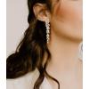 imageSWEETV Marquise Cubic Zirconia Wedding Earrings for Women Brides Crystal Chandelier Bridal Drop Earrings for Prom PageantSilver
