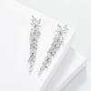 imageSWEETV Marquise Cubic Zirconia Wedding Earrings for Women Brides Crystal Chandelier Bridal Drop Earrings for Prom PageantSilver