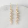 imageSWEETV Marquise Wedding Dangle Earrings for Brides Bridesmaid Crystal Long Bridal Earrings for Women PromGold