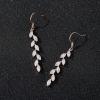 imageSWEETV Marquise Wedding Dangle Earrings for Brides Bridesmaid Crystal Long Bridal Earrings for Women PromRose Gold