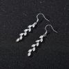 imageSWEETV Marquise Wedding Dangle Earrings for Brides Bridesmaid Crystal Long Bridal Earrings for Women PromSilver