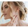 imageSWEETV Marquise Wedding Earrings for Brides Bridal Bridesmaid Earrings for Wedding Cubic Zirconia Dangle Drop Earrings for WomenSilver