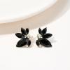 imageSWEETV Sparkly Rhinestone Stud Earrings for Women Crystal Wedding Bridal Earrings for BridesCluster Bridesmaid Earrings Prom Formal Party JewelryBlackGold Tone