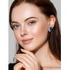 imageSWEETV Sparkly Rhinestone Stud Earrings for Women Crystal Wedding Bridal Earrings for BridesCluster Bridesmaid Earrings Prom Formal Party JewelryBlueGold Tone