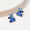 imageSWEETV Sparkly Rhinestone Stud Earrings for Women Crystal Wedding Bridal Earrings for BridesCluster Bridesmaid Earrings Prom Formal Party JewelryBlueGold Tone