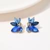imageSWEETV Sparkly Rhinestone Stud Earrings for Women Crystal Wedding Bridal Earrings for BridesCluster Bridesmaid Earrings Prom Formal Party JewelryBlueGold Tone