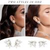 imageSWEETV Sparkly Rhinestone Stud Earrings for Women Crystal Wedding Bridal Earrings for BridesCluster Bridesmaid Earrings Prom Formal Party JewelryClearGold Tone