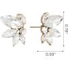imageSWEETV Sparkly Rhinestone Stud Earrings for Women Crystal Wedding Bridal Earrings for BridesCluster Bridesmaid Earrings Prom Formal Party JewelryClearGold Tone