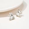 imageSWEETV Sparkly Rhinestone Stud Earrings for Women Crystal Wedding Bridal Earrings for BridesCluster Bridesmaid Earrings Prom Formal Party JewelryClearGold Tone