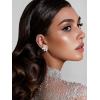 imageSWEETV Sparkly Rhinestone Stud Earrings for Women Crystal Wedding Bridal Earrings for BridesCluster Bridesmaid Earrings Prom Formal Party JewelryClearGold Tone