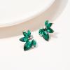 imageSWEETV Sparkly Rhinestone Stud Earrings for Women Crystal Wedding Bridal Earrings for BridesCluster Bridesmaid Earrings Prom Formal Party JewelryGreenGold Tone