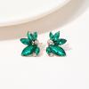 imageSWEETV Sparkly Rhinestone Stud Earrings for Women Crystal Wedding Bridal Earrings for BridesCluster Bridesmaid Earrings Prom Formal Party JewelryGreenGold Tone