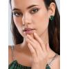 imageSWEETV Sparkly Rhinestone Stud Earrings for Women Crystal Wedding Bridal Earrings for BridesCluster Bridesmaid Earrings Prom Formal Party JewelryGreenGold Tone
