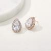 imageSWEETV Teardrop Bridal Earrings for Wedding Prom  Elegant Cubic Zirconia Stud Earrings for women brides bridesmaids1Rose Gold