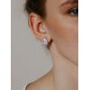 imageSWEETV Teardrop Bridal Earrings for Wedding Prom  Elegant Cubic Zirconia Stud Earrings for women brides bridesmaids2Silver