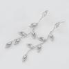 imageSWEETV Vine Wedding Earrings for Brides Bridesmaid Cubic Zirconia Bridal Earrings for Wedding 18K Gold PlatedSilver Rhinestone Dangling Earrings for Women Prom Party Jewelry GiftsSilver