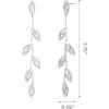 imageSWEETV Vine Wedding Earrings for Brides Bridesmaid Cubic Zirconia Bridal Earrings for Wedding 18K Gold PlatedSilver Rhinestone Dangling Earrings for Women Prom Party Jewelry GiftsSilver