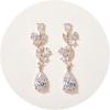 imageSWEEETV Bridal Wedding Earrings for Brides BridesmaidesMarquise Teardrop Earrings for Women Cubic Zirconia Drop and Dangle Earrings for Prom or PageantJewelryRose Gold