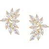 imageSWEETV Bridal Wedding Earrings for Brides Bridesmaid Marquise Cubic Zirconia Rhinestone Cluster Earrings for Women PromGold