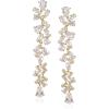 imageSWEETV Cubic Zirconia Bridal Earrings for Women Brides Crystal Chandelier Wedding Drop Earrings for Prom or PageantGold